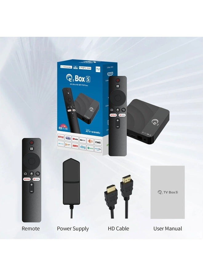 Beauenty Android Box Q3 ATV Android 14.0 OS 4K Ultra HD Smart TV Box All winner Media Player RAM DDR3 8GB ROM EMMC 128GB ATV Voice Remote, Black - Image 5