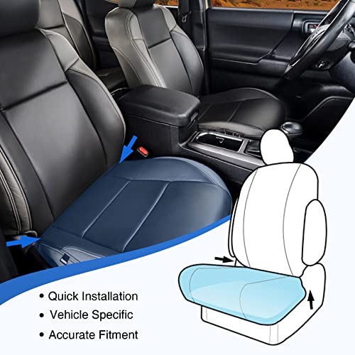 A-Premium Driver Bottom Synthetic Leather Seat Cover Wheat Gray Compatible with Hummer H2 2003 2004 2005 2006 2007 Front Driver Side - Image 5