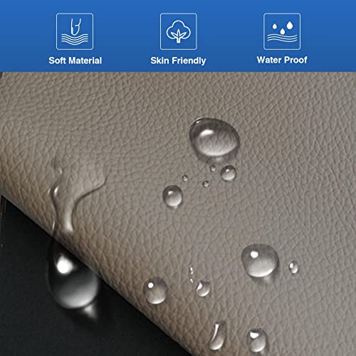 A-Premium Driver Bottom Synthetic Leather Seat Cover Wheat Gray Compatible with Hummer H2 2003 2004 2005 2006 2007 Front Driver Side - Image 3