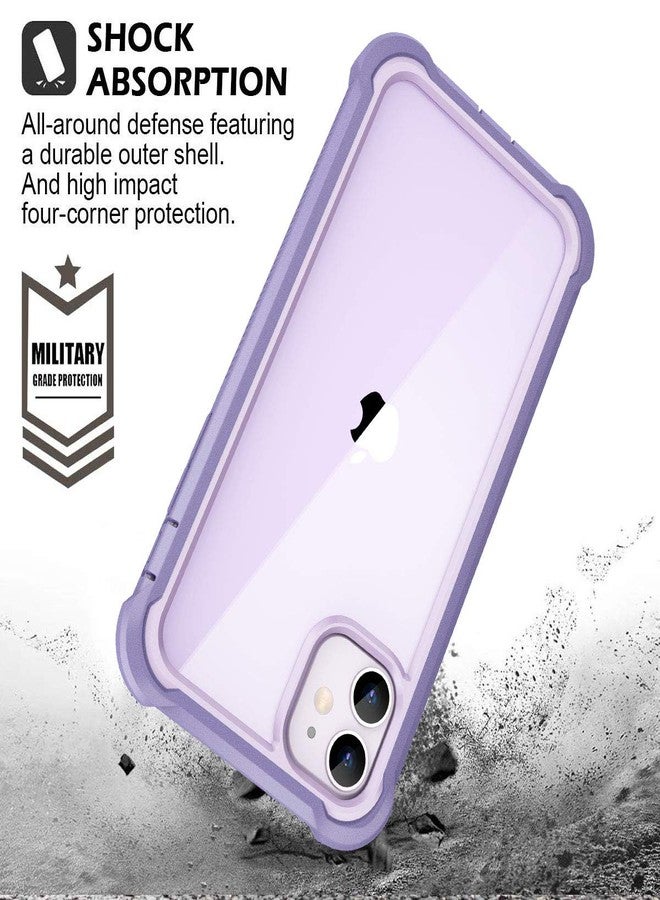 ديكسنور جراب Dexnor لهاتف iPhone 11 مع واقي شاشة، شفاف، متين، يوفر حماية كاملة للجسم بزاوية 360 درجة، مقاوم للصدمات، غطاء خلفي صلب مزدوج الطبقات شديد التحمل، مناسب لهاتف iPhone 11 مقاس 6.1 بوصة - بنفسجي - Image 5