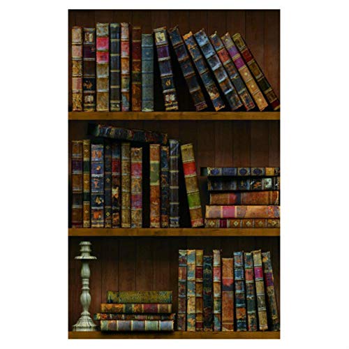 Yija Self-Adhesive Vintage Bookshelf Peel-Stick Wallpaper Backsplash Shelf Liner Removable Door Vinyl Flooring Stickers 17.7inch by 98inch - Image 1