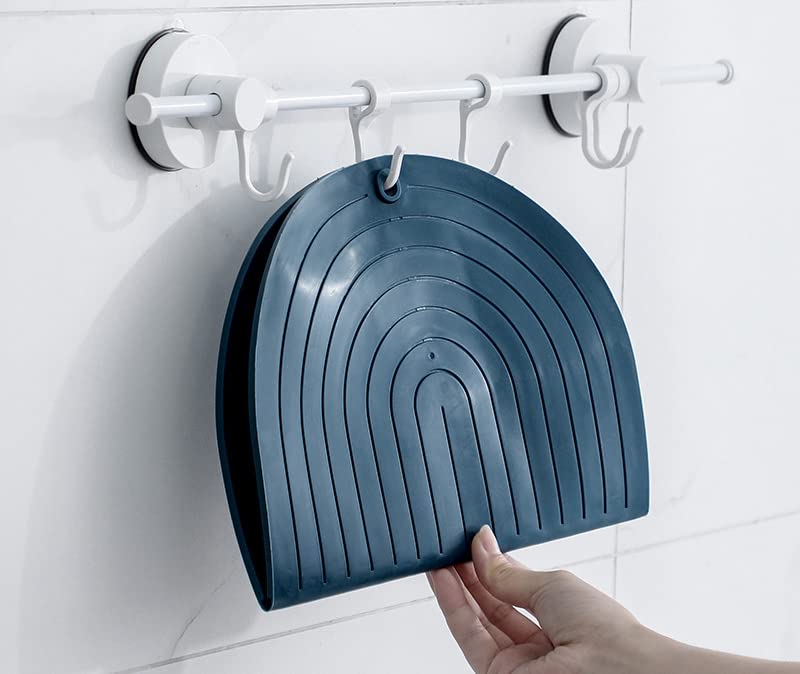 HARI® Silicone Dish Drying Mat Large Draining Mat Eco-Friendly Drainer Mat, Pot Mat Dishwasher Safe Trivet (Blue) - Image 4