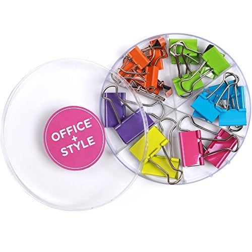 Office Style Colored Binder Clips, Assorted Size, 26 Pieces, Small - Image 2