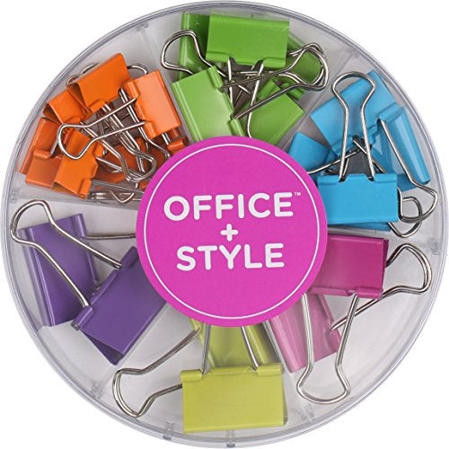 Office Style Colored Binder Clips, Assorted Size, 26 Pieces, Small - Image 1