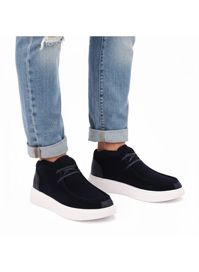 إيتاليانو حذاء رجالى برباط انيق مصنوع من شمواه جلد طبيعي - مزود بنعل رابر تركي مريح - Image 1