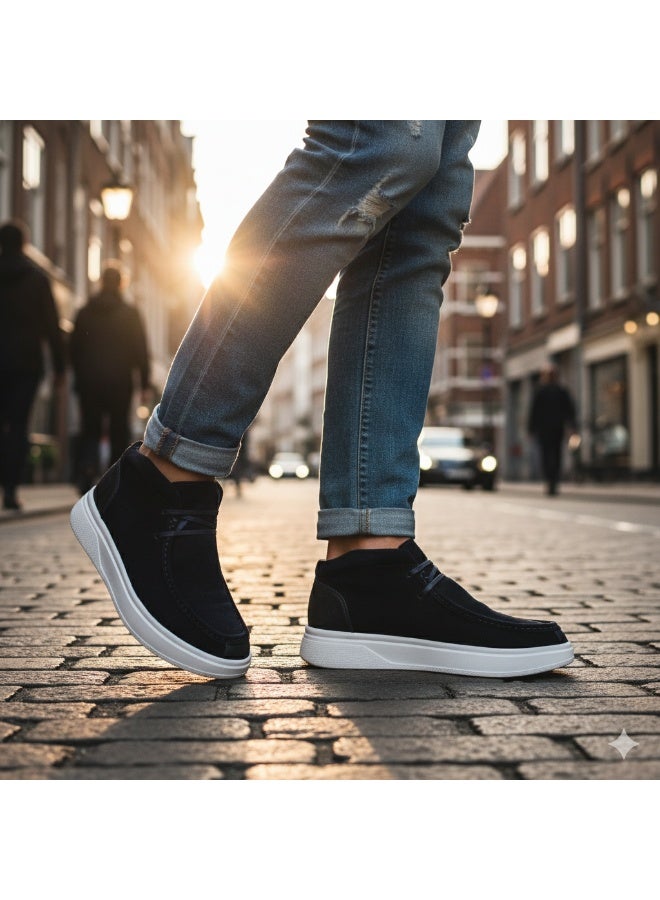 إيتاليانو حذاء رجالى برباط انيق مصنوع من شمواه جلد طبيعي - مزود بنعل رابر تركي مريح - Image 2