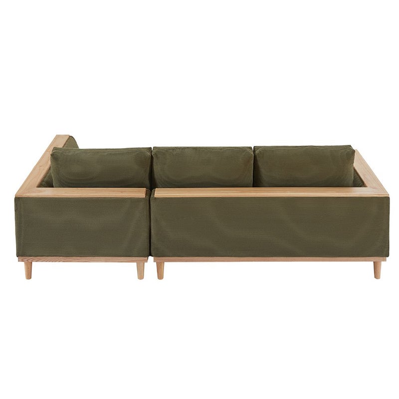 DANUBE HOME Orson Fabric Right Corner Sofa | Modern Design L Shape Corner Sofas | Comfortable Living Room Furniture L163xW92xH88cm - Olive - Image 4