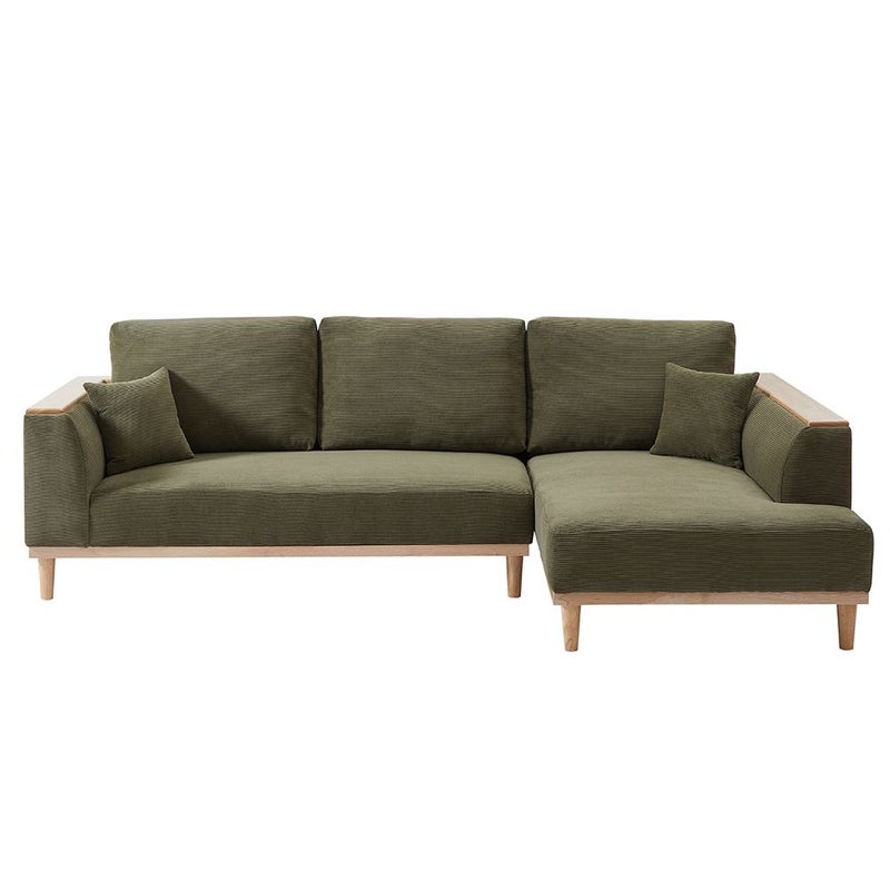 DANUBE HOME Orson Fabric Right Corner Sofa | Modern Design L Shape Corner Sofas | Comfortable Living Room Furniture L163xW92xH88cm - Olive - Image 2