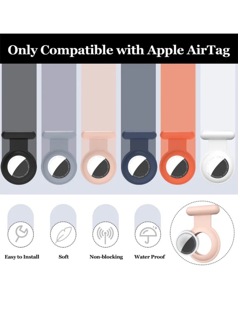 Hidden for Air Tag for Kids, Silicone Case for Airtag with Invisible Pin, Safer Than Bracelet Wristband Necklace Keychain (3 Packs, Pink & Orange & Grey)  - Image 3
