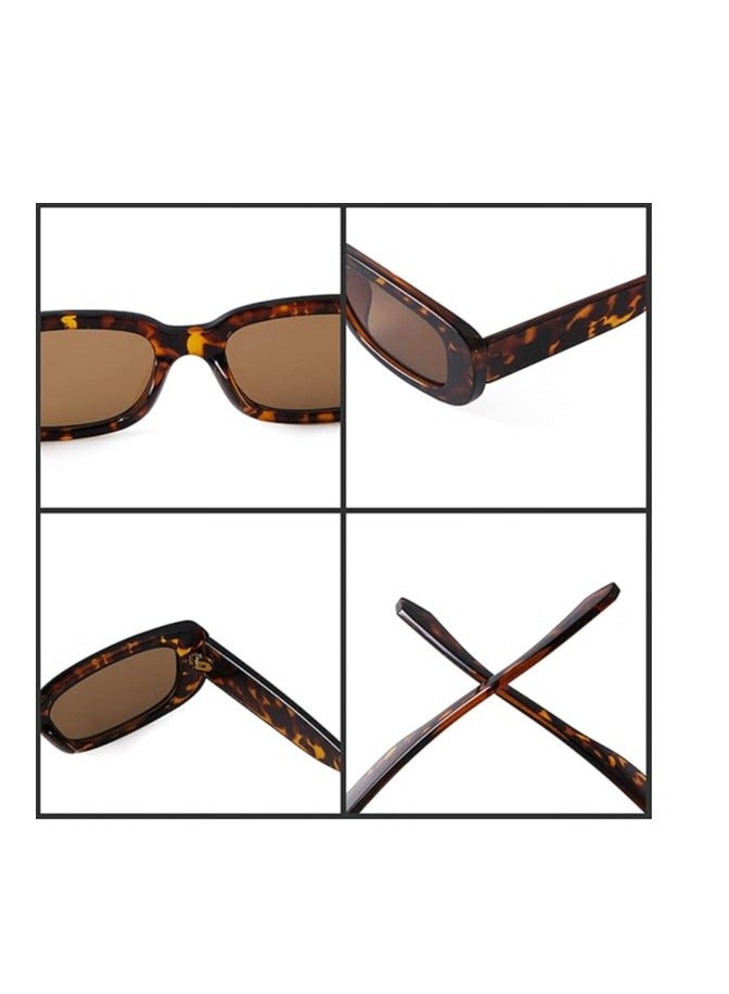 GUDOO نظارات شمسية ريترو مستطيلة عتيقة رائعة صغيرة مربعة نظارات شمسية للحماية من الأشعة فوق البنفسجية 90S إطار مربع ضيق جمالي مستقطب - Image 4