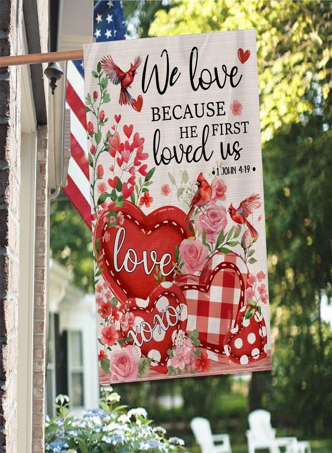 JNDJE Happy Valentines Day Flag, Valentines House Flag 28x40 Double Sided, Valentines Flags Love Heart Signs Anniversary Yard Outdoor Home Decorations - Image 4