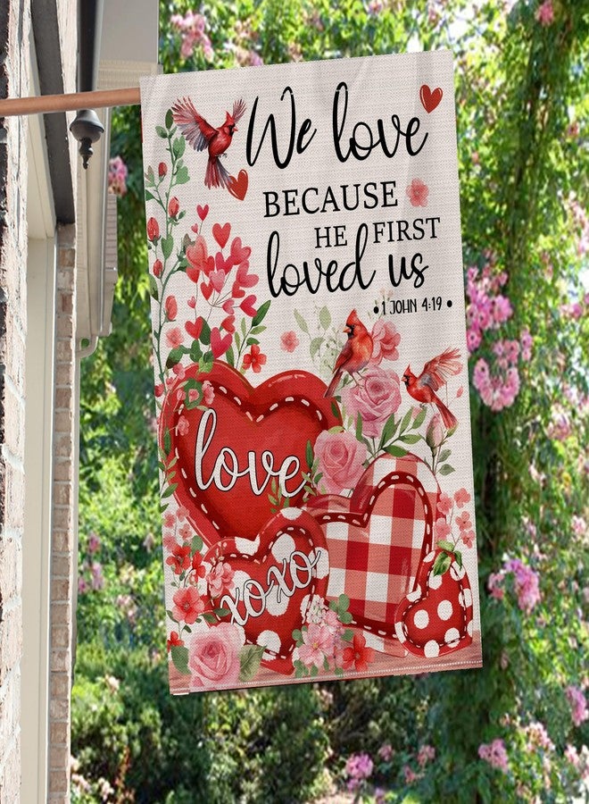 JNDJE Happy Valentines Day Flag, Valentines House Flag 28x40 Double Sided, Valentines Flags Love Heart Signs Anniversary Yard Outdoor Home Decorations - Image 5
