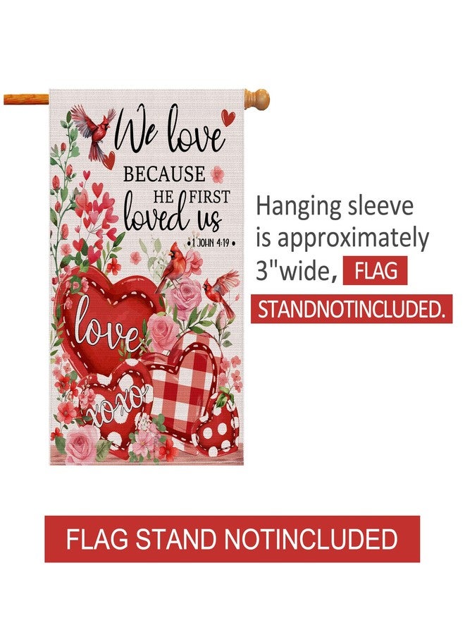 JNDJE Happy Valentines Day Flag, Valentines House Flag 28x40 Double Sided, Valentines Flags Love Heart Signs Anniversary Yard Outdoor Home Decorations - Image 3