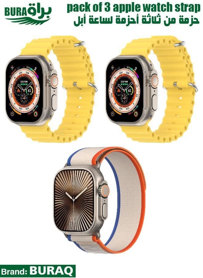 BURAQ - Apple Watch Band Strap For Apple Watch Ultra 2/Ultra 49mm, Series 10 46mm, 9/8/7 45mm, SE2/SE/6/5/4 44mm, 3/2/1 42mm - Image 1