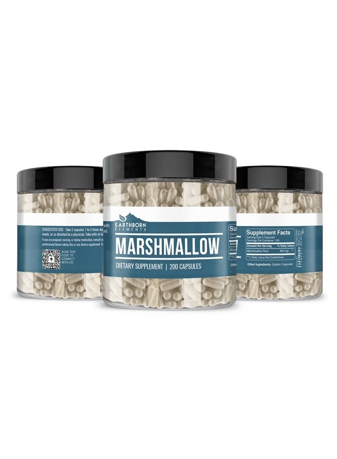 earthborn elements Marshmallow Root 200 Capsules, Pure & Undiluted, No Additives - Image 2