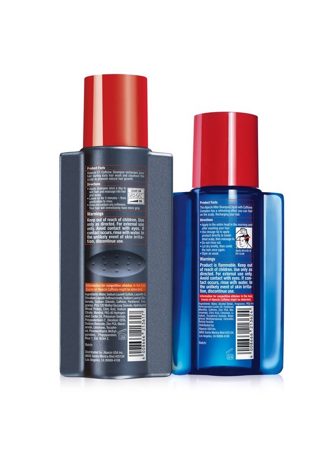 Alpecin Alpecin C1 Caffeine Shampoo 8.45 fl oz + Alpecin After Shampoo Liquid 6.76 fl oz, Men's Natural Hair Growth Shampoo and Scalp Tonic for Thinning Hair  - Image 2