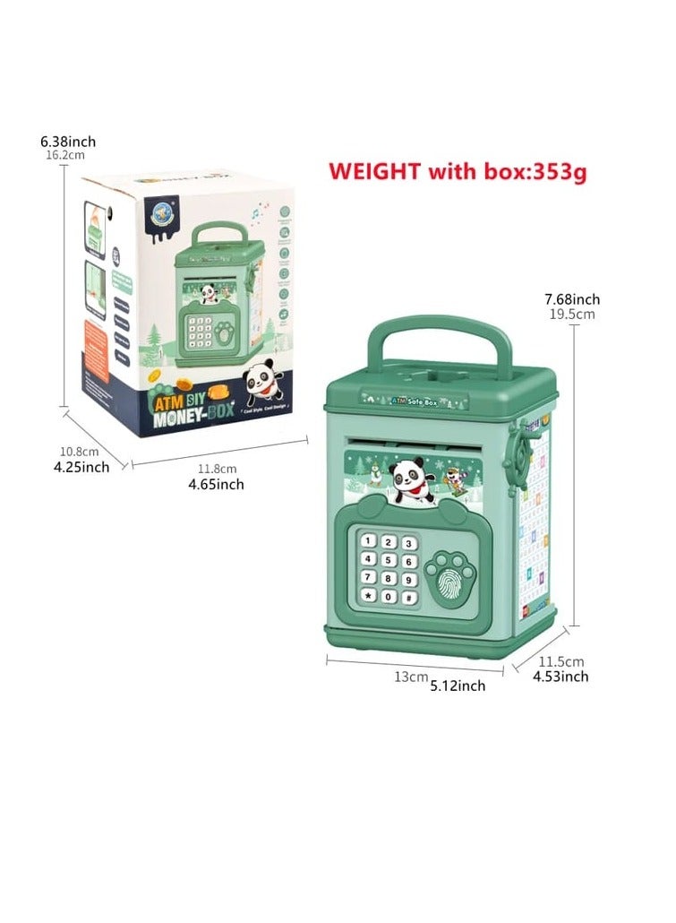 Kids ATM Piggy Bank Toy with Password Lock – Electronic Panda Money Safe Box with Fingerprint Sensor, Coin Slot & Bill Insertion – Educational Gift for Boys & Girls (pink) - Image 2