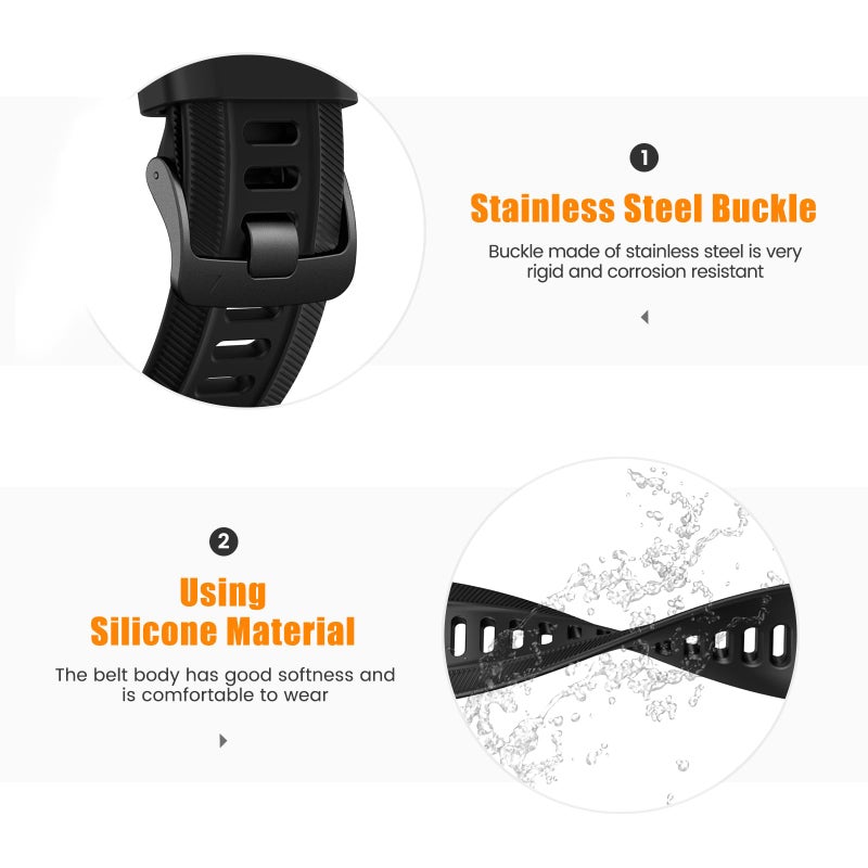 ANCOOL for Garmin Instinct Watch Bands/Forerunner 955 Watch Band,22mm Soft Silicone Straps for Forerunner 945/Instinct 2/Forerunner 935/Forerunner 965 (Olive Green) - Image 4