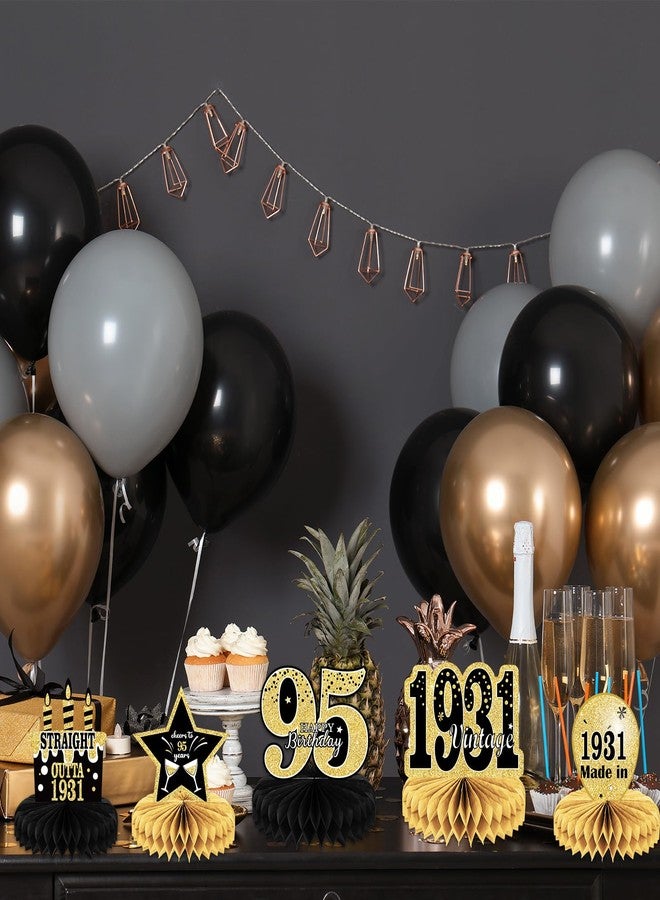 Tevxj 9PCS 95th Birthday decorations 95th birthday Centerpieces for Table Decorations 2024 Vintage 1929 Honeycomb Table Topper Back in 1929 95th Birthday Decoration for Men and Woman 95 Years Birthday Party - Image 5