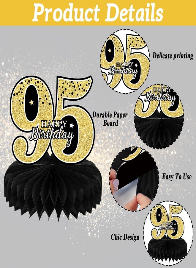 Tevxj 9PCS 95th Birthday decorations 95th birthday Centerpieces for Table Decorations 2024 Vintage 1929 Honeycomb Table Topper Back in 1929 95th Birthday Decoration for Men and Woman 95 Years Birthday Party - Image 3