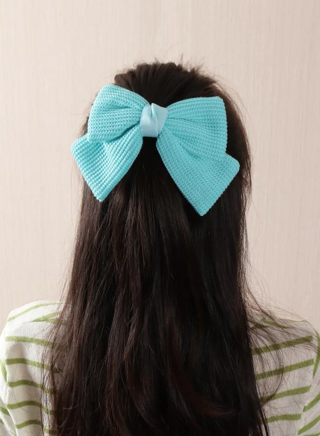 Take Two Blue Bow Hair Clip