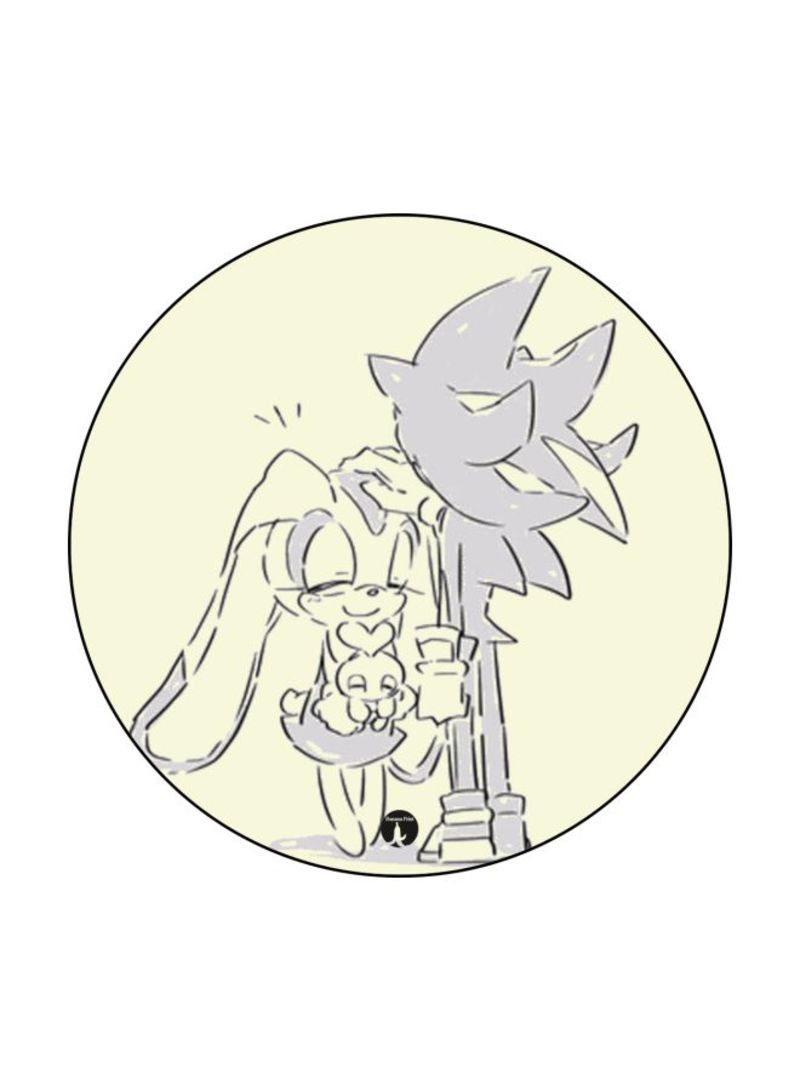 Video  Game Sonic Printed Mouse Pad  Beige/Grey