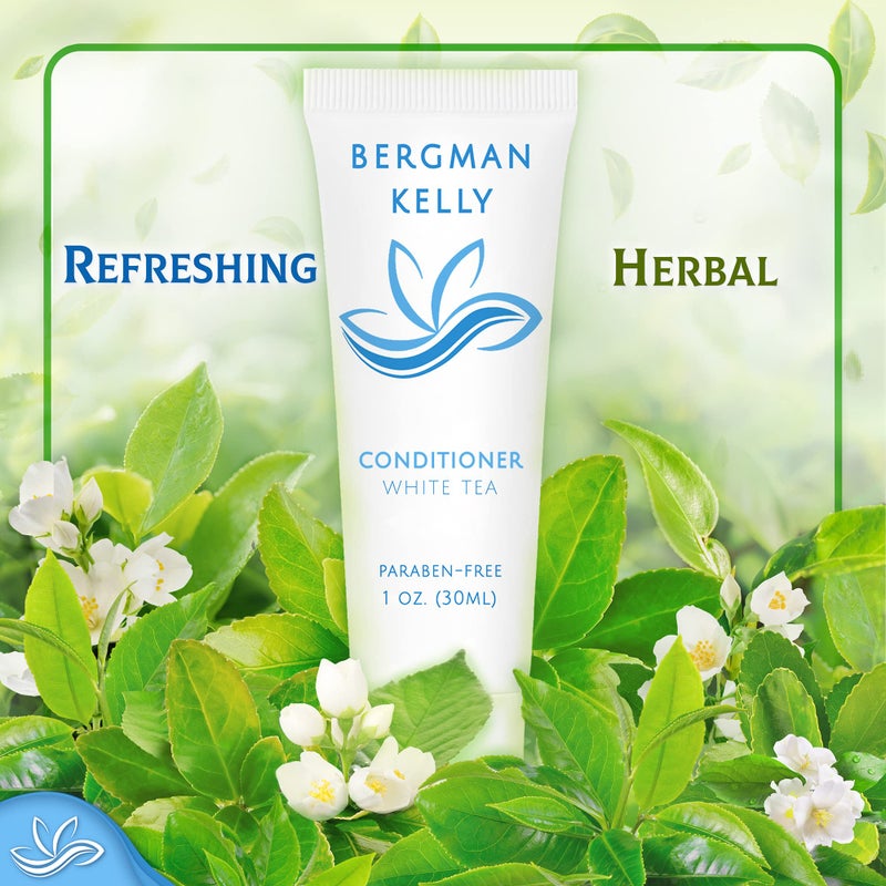 BERGMAN KELLY Hotel Conditioner (1 Fl Oz, 100 PK, White Tea), Delight Your Guests with Revitalizing and Refreshing White Tea Travel Conditioner, Quality Small Amenities Hotel Toiletries in Bulk - Image 4