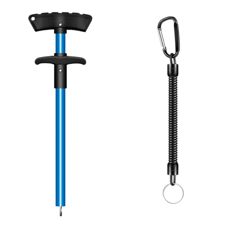 Cracrab Fish Hook Remover Tool Fishing Gear Aluminum Hook Remover Tool Fishing Dehooker Freshwater Saltwater 10 inches with Lanyard Blue - Image 1