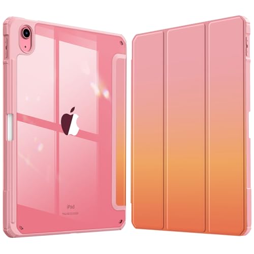 Fintie Hybrid Slim Case for iPad (A16) 11th Generation 11 Inch (2025), iPad 10th Generation 10.9 Inch (2022) - Shockproof Cover with Clear Transparent Back Shell & Pencil Holder, Sunset Ombre - Image 1