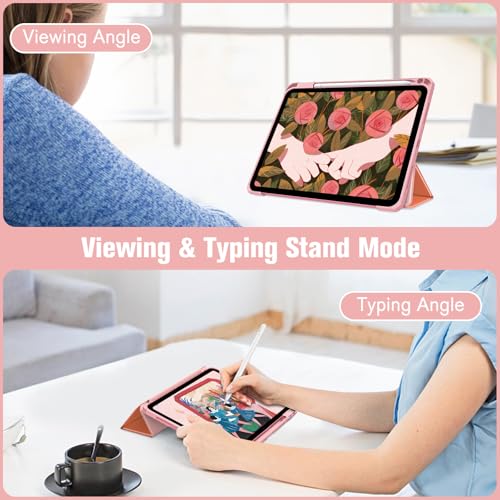 Fintie Hybrid Slim Case for iPad (A16) 11th Generation 11 Inch (2025), iPad 10th Generation 10.9 Inch (2022) - Shockproof Cover with Clear Transparent Back Shell & Pencil Holder, Sunset Ombre - Image 3