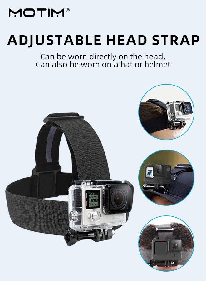 Motim Head-Mounted Mobile Phone Mount with Remote Control, First-Person View Live Shooting Phone Holder Bracket for Phone (4"-7") and Camera 2 IN 1, 360° Rotating, Head Mount Strap Kit Compatible with iPhone Smartphones and Action Camera - Image 4