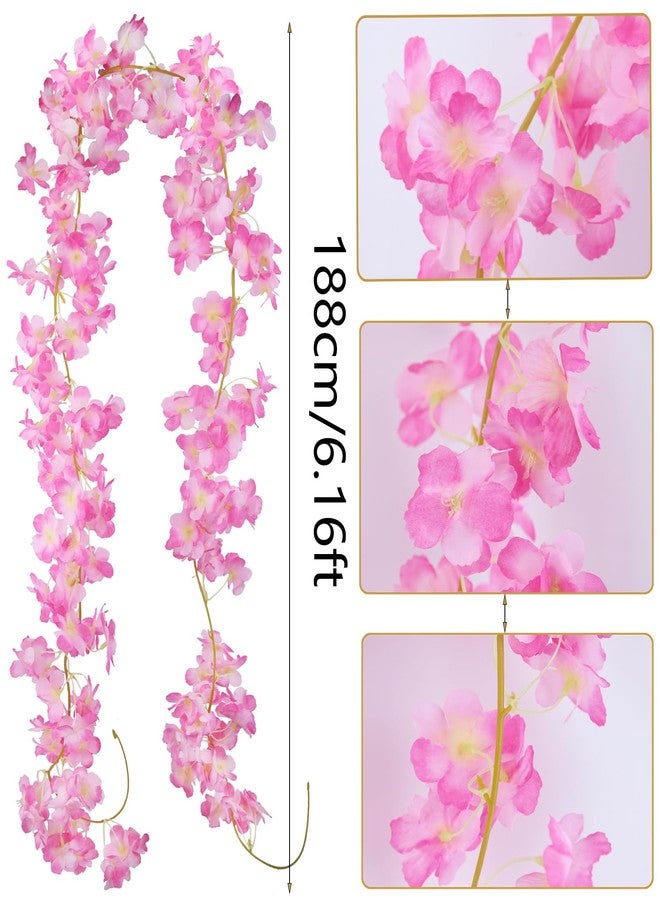 CITYES 2PCS Artificial Cherry Blossom Vine Light Pink - Image 2