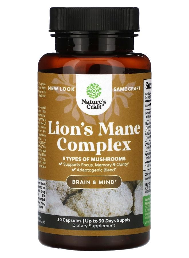 Nature's Craft Lion's Mane Complex 30 Capsules - Image 1