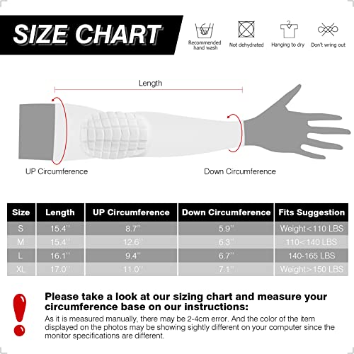 AceList 2PCS Elbow Pads with Padded Compression Shield Shape Arm Sleeves for Protection - Suitable for Basketball, Volleyball, Football, and More - Ideal for Adults, Youth, Girls, Men Women (White M) - Image 2