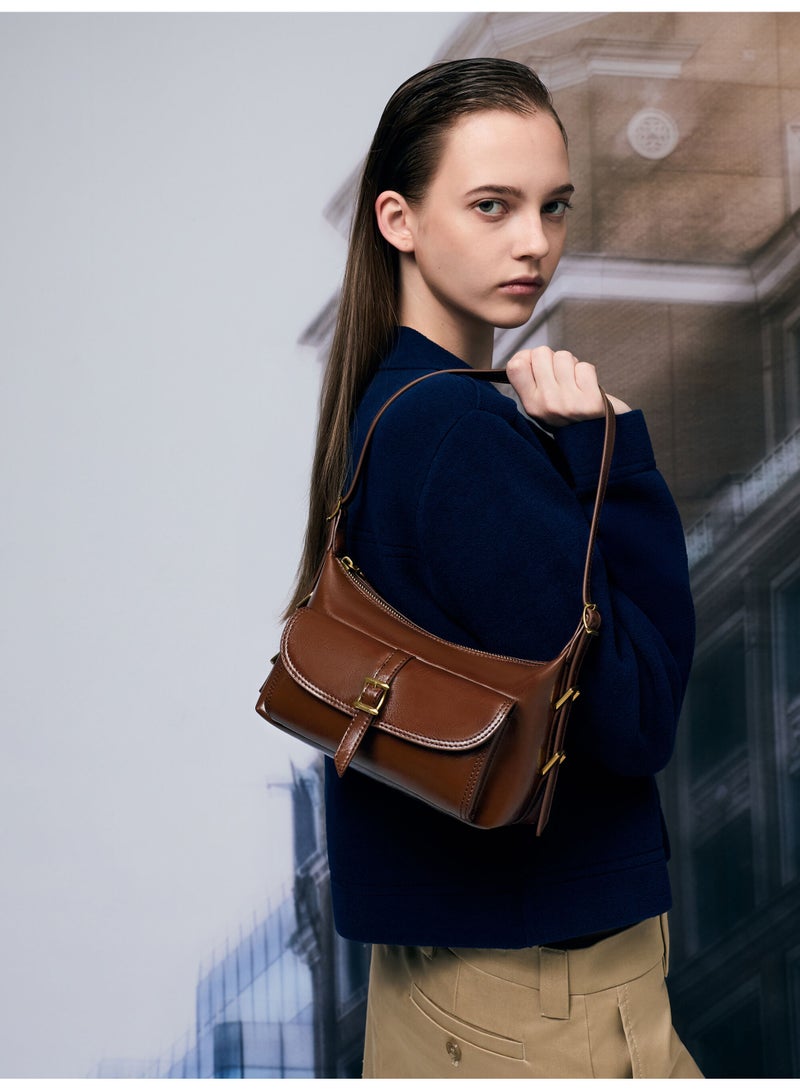 تشارلز & كيث حقيبة كتف وحقيبة كروس بودي بحزام من تشارلز آند كيث - بني داكن - Image 2