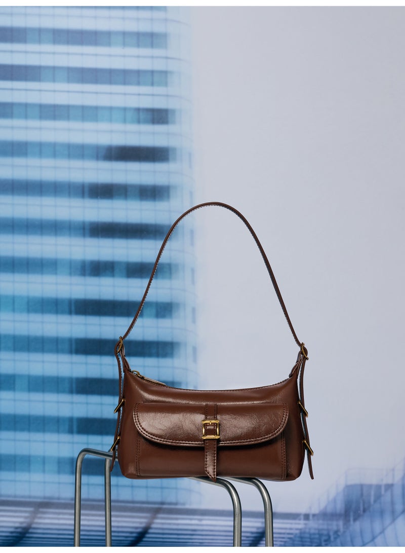 تشارلز & كيث حقيبة كتف وحقيبة كروس بودي بحزام من تشارلز آند كيث - بني داكن - Image 4