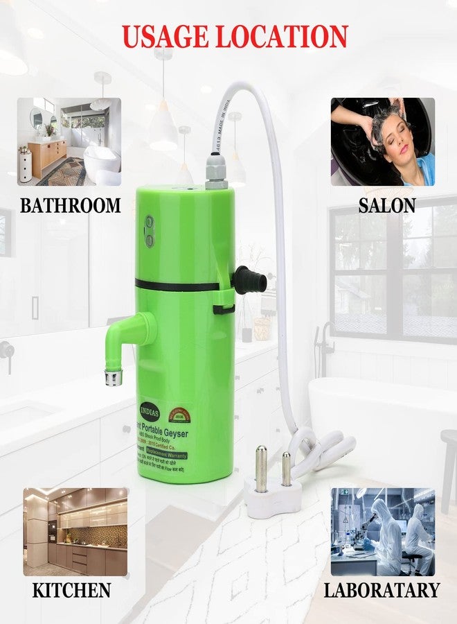 UltinoPro PORTABLE GEYSER 1.5 LITRE FITTED WITH AUTO-CUT THARMOSTAT ISI ELEMENT (ULTINO-PRO) (Green Clour) - Image 3