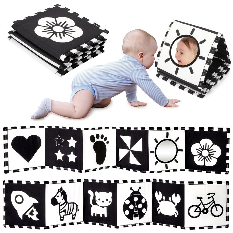 URMYWO Black and White Tummy Time High Contrast Newborn Toys 03 Months Soft Baby Book Visual Stimulation Montessori Sensory Infant Toys 0612 Months Shower Gift for Boys Girls