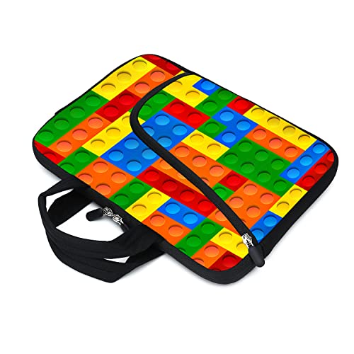 AMARY Laptop Sleeve 14"-15.6" Chromebook Case Ultrabook Case Notebook Sleeve PC Messenger Bag Tablet Case Neoprene Handle Sleeve for Men Women (Puzzle) - Image 3