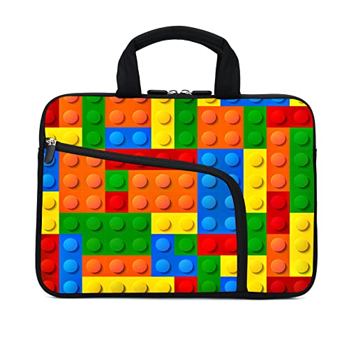 AMARY Laptop Sleeve 14"-15.6" Chromebook Case Ultrabook Case Notebook Sleeve PC Messenger Bag Tablet Case Neoprene Handle Sleeve for Men Women (Puzzle) - Image 2
