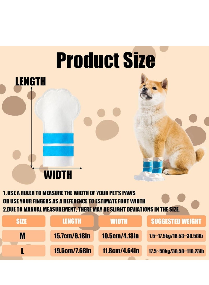 KASTWAVE Disposable Dog Shoes, Waterproof Dirt-Proof Outdoor Dog Rain Boots, with Adjustable Straps, for Paw Protection, for Small to Medium Large Dogs, 20Pcs, Medium - Image 2