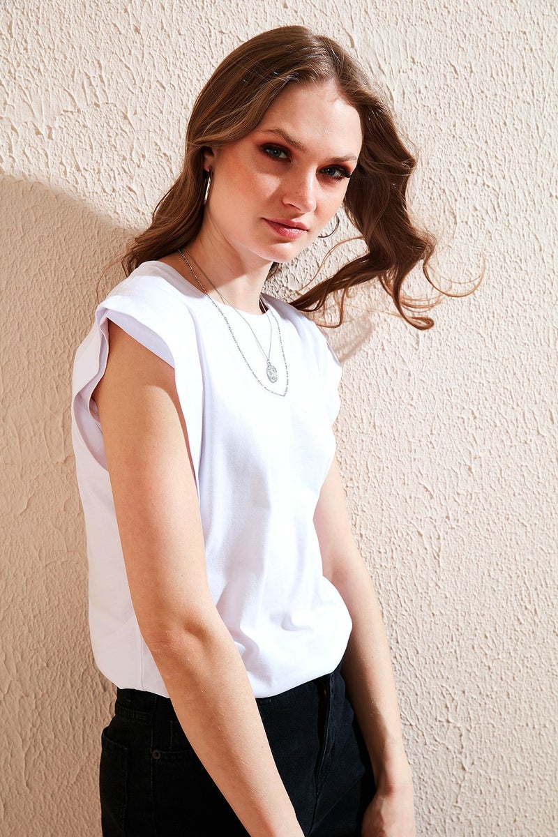 Lela Crew Neck Cotton Tshirt Women's Tshirt 5864019  - Image 2