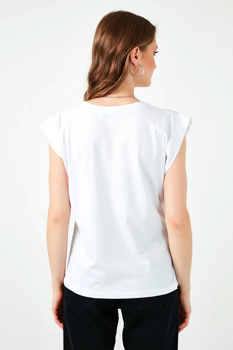 Lela Crew Neck Cotton Tshirt Women's Tshirt 5864019