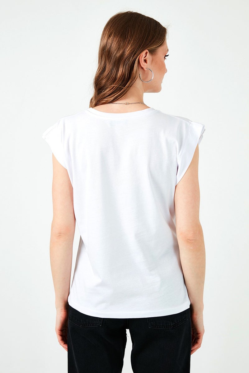 Lela Crew Neck Cotton Tshirt Women's Tshirt 5864019  - Image 4