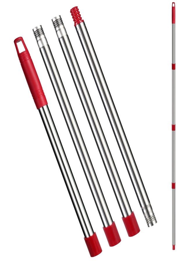 FunCee Spin Mop Replacement Handle - 4 Section Mop or Broom Handle/Stick Compatible with O Cedar Spin Mop Refills and Brooms, 30" to 59", American Threaded Joint End (Mop Head Not Included) - Image 1
