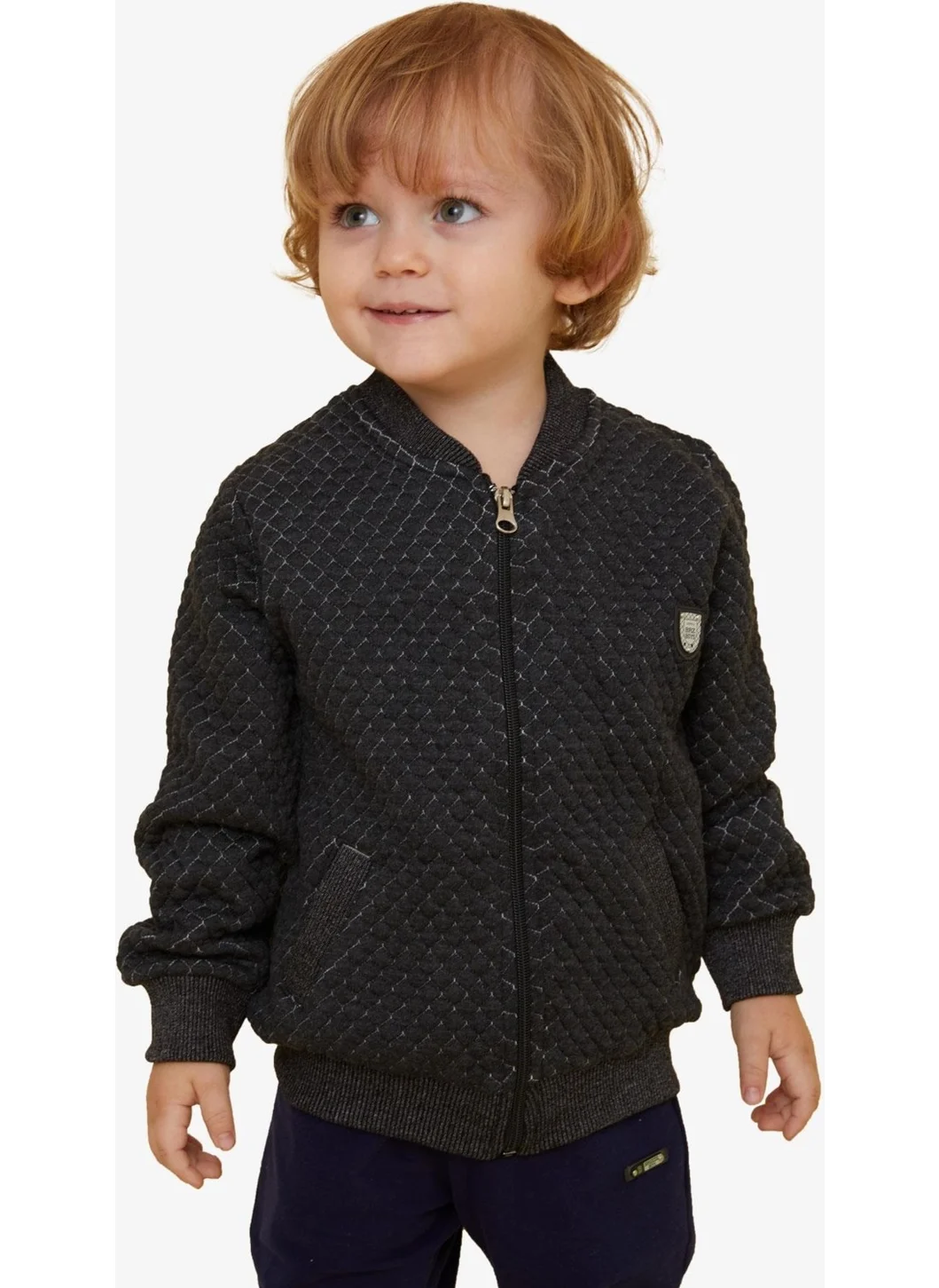 بريز GİRLS & BOYS Boy's Cardigan Zippered Crest 2-6 Years, Anthracite