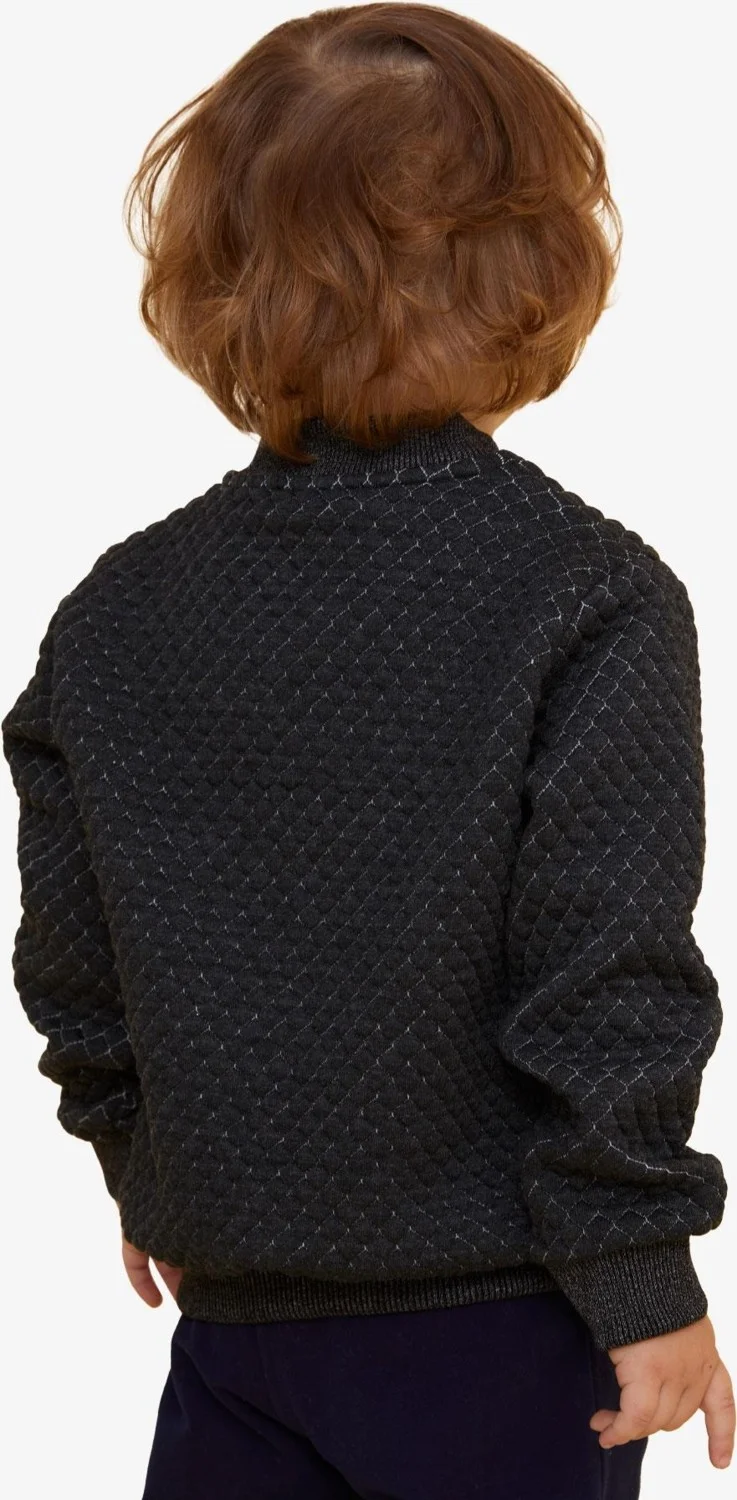 بريز GİRLS & BOYS Boy's Cardigan Zippered Crest 2-6 Years, Anthracite