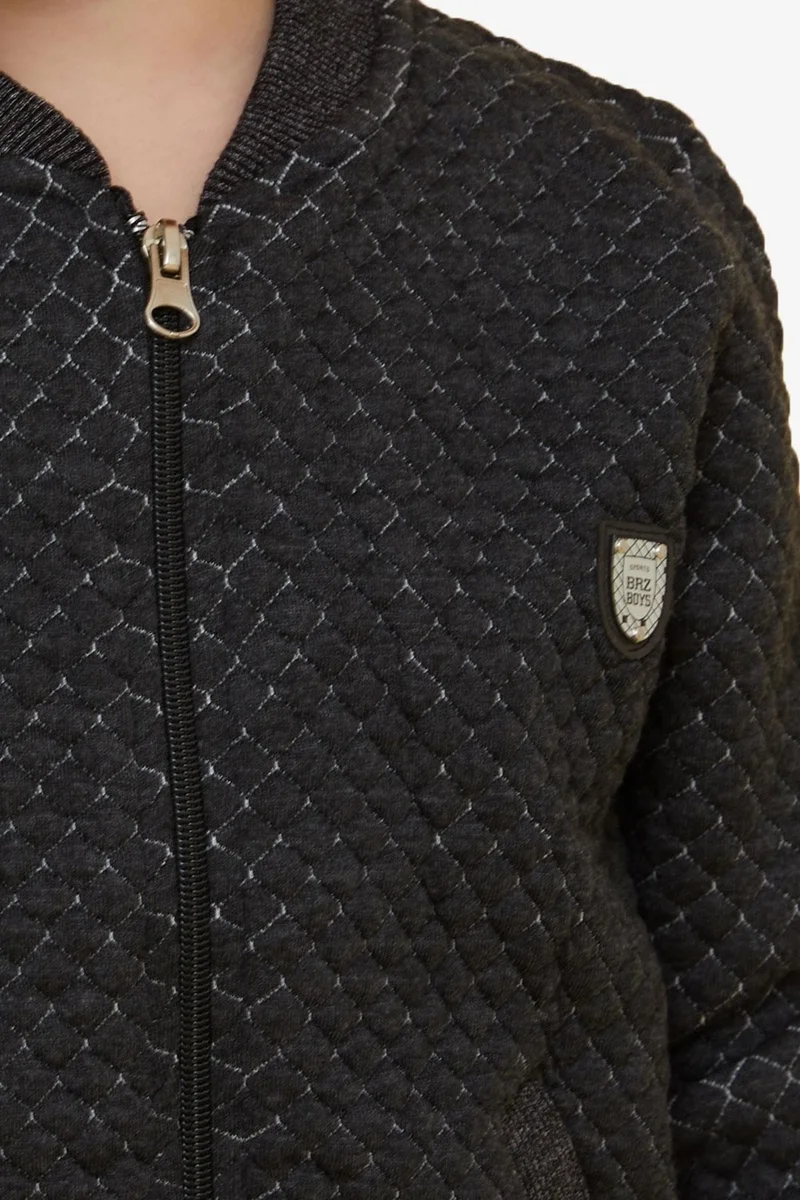 بريز GİRLS & BOYS Boy's Cardigan Zippered Crest 2-6 Years, Anthracite