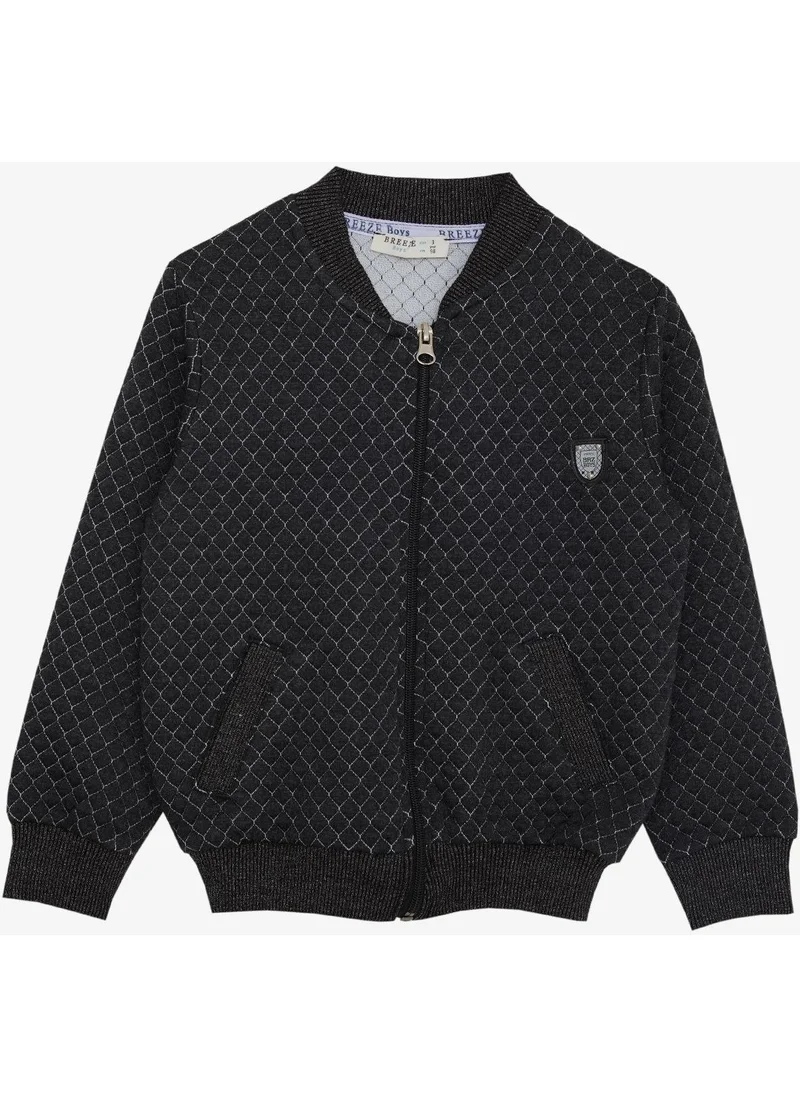 بريز GİRLS & BOYS Boy's Cardigan Zippered Crest 2-6 Years, Anthracite
