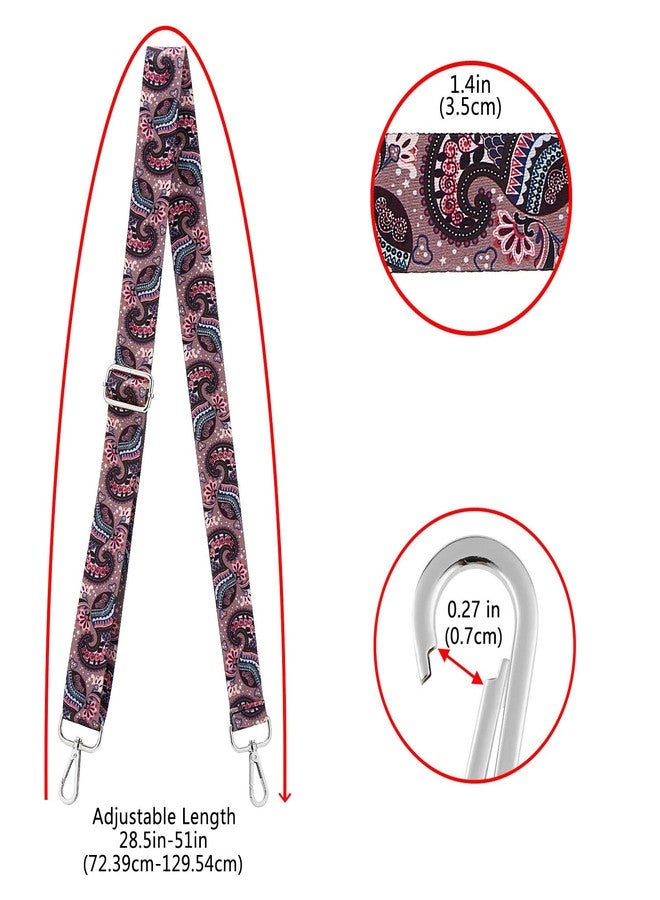 ZOOEASS Silvery Buckles Wide Shoulder Strap Adjustable Replacement Belt Guitar Style Crossbody Bag Handbag Strap Multicolor Canvas Straps(Wide:1.4in,Long:49.2in) (Color29) - Image 4